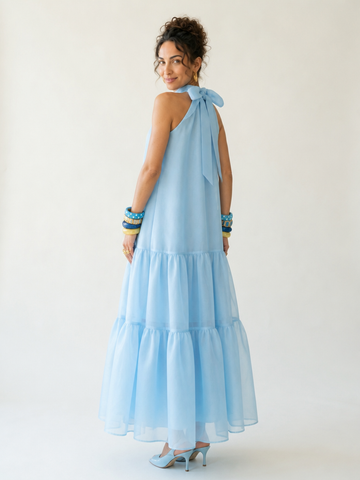 Radiant Halter Tiered Maxi Dress