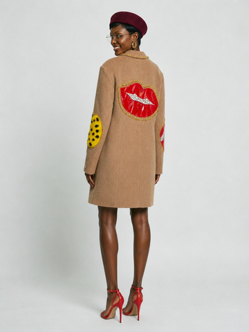 Fierce Embellished Wool Coat