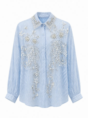 Radiant Pearl Embroidered Blouse