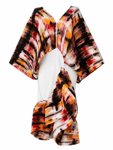 Vibrant Pleated Loose Kaftan