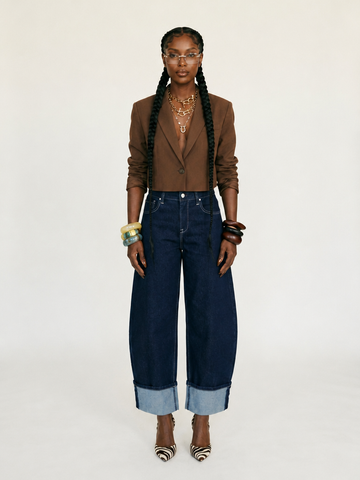 Free Spirit Cuffed Barrel Denim Jeans