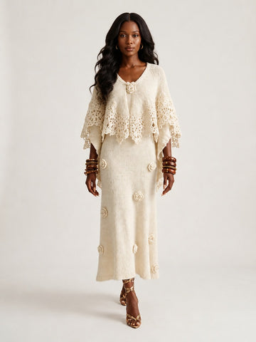 Radiant Crochet Floral Two-Piece Set