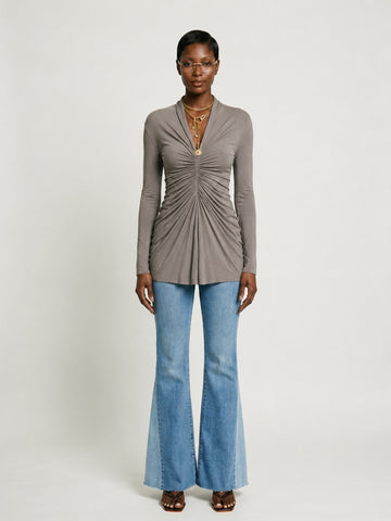 Grounded Ruched Slim Top