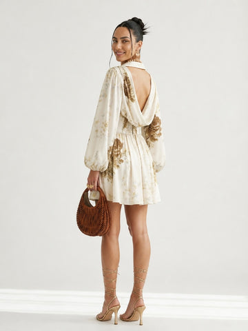 Worthy Floral Pleated Mini Dress