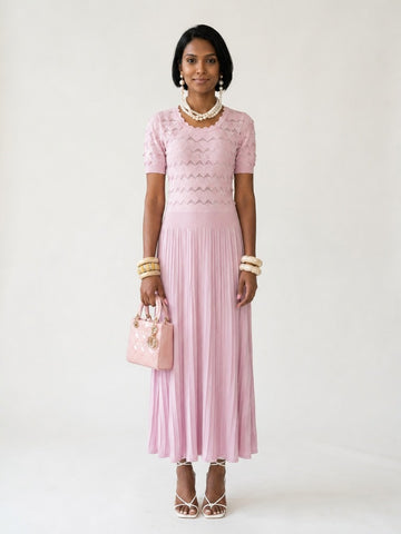 Radiant Pleated Knit Maxi Dress