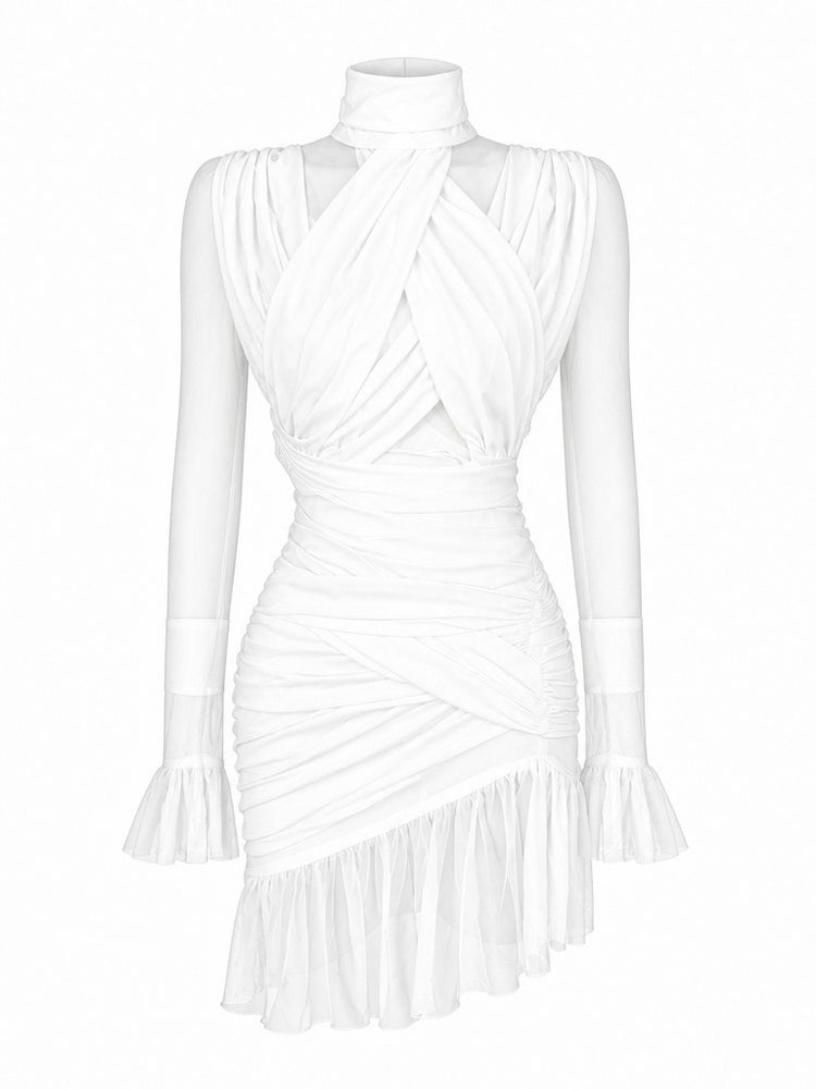 Unstoppable Mesh Ruffle Mini Dress