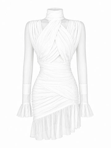 Unstoppable Mesh Ruffle Mini Dress
