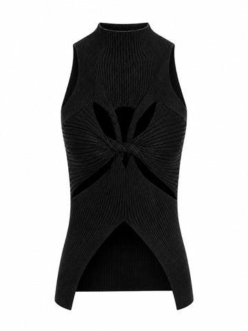 Audacious Ribbed Cutout Tank Top