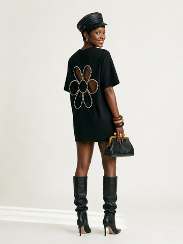 Audacious Diamond Flower Cutout T-Shirt