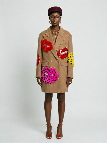 Fierce Embellished Wool Coat