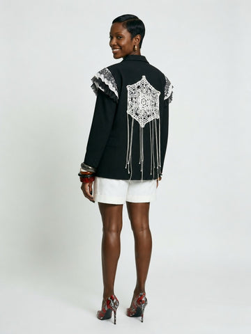 Audacious Lace Spliced Blazer
