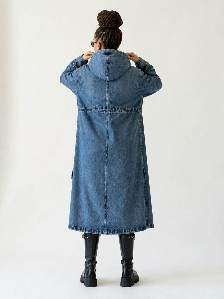 Unstoppable Oversized Hooded Denim Jacket
