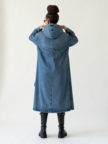 Unstoppable Oversized Hooded Denim Jacket