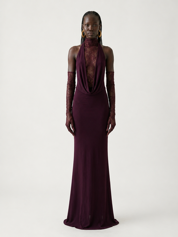 Luminous Lace Patchwork Maxi Dress