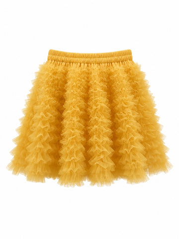 Free Spirit Ruffled Mesh Mini Skirt