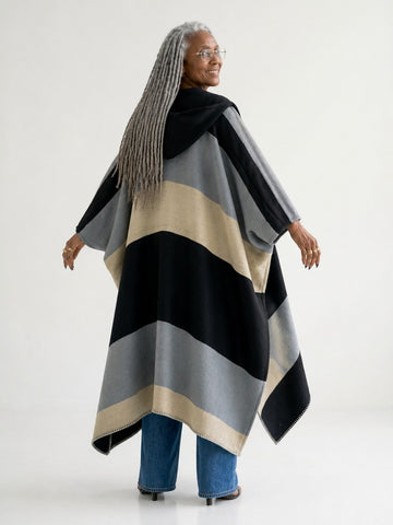 Wanderlust Striped Hooded Kimono