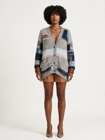 Wanderlust Patchwork Knit Cardigan