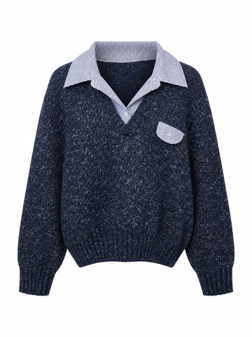 Grounded Striped Knit Pullover