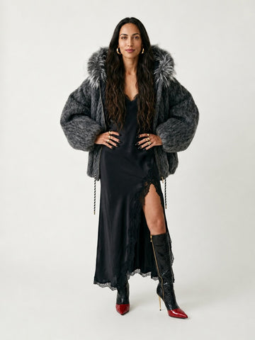 Grounded Oversized Faux Fur Coat