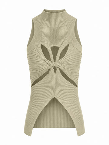 Audacious Ribbed Cutout Tank Top