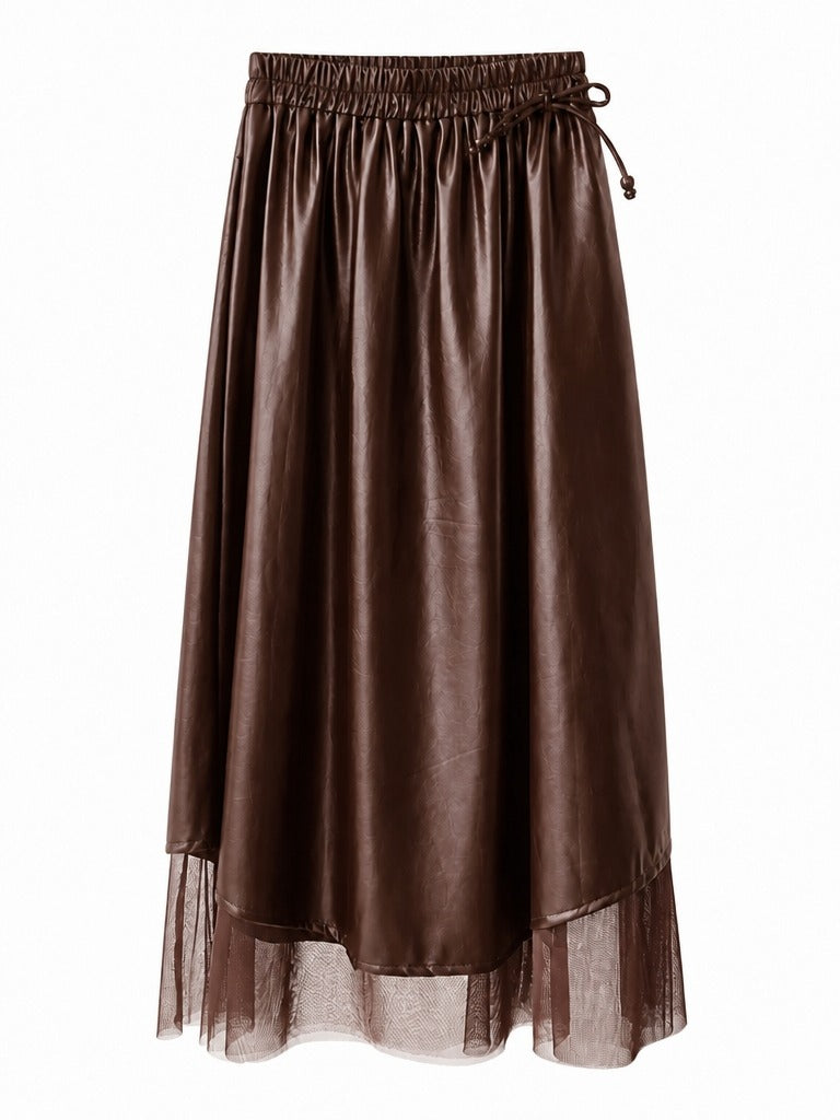 Audacious Pleated Mesh Midi Skirt