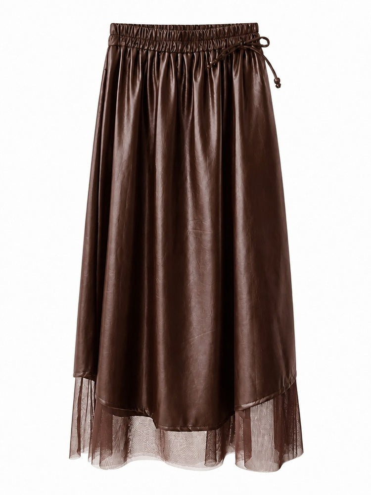 Audacious Pleated Mesh Midi Skirt