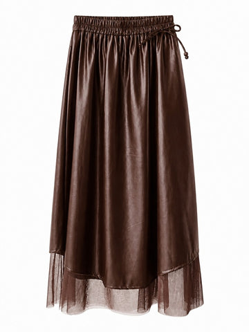 Audacious Pleated Mesh Midi Skirt