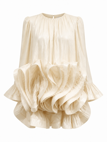 Ethereal Ruffled Chiffon Mini Dress