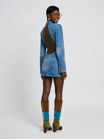 Daring Beaded Denim Jacket