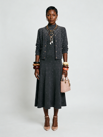 Elegant Sleeveless Sequined Maxi Dress