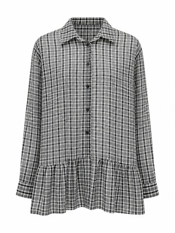 Wanderlust Plaid Ruffled Blouse