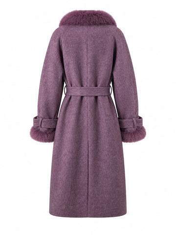 Elegant Wool Fur Trimmed Coat