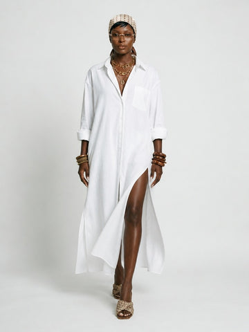 Free Spirit Loose Maxi Shirt Dress