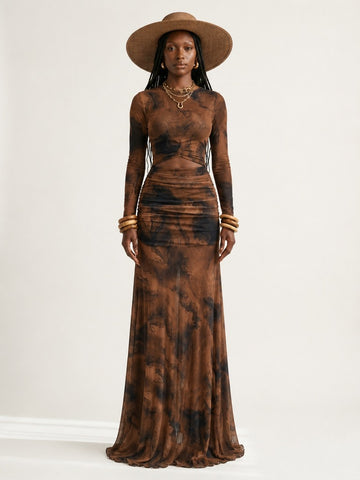 Audacious Floral Ruched Maxi Dress