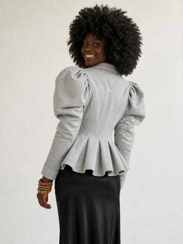 Audacious Ruched Puff Sleeve Jacket