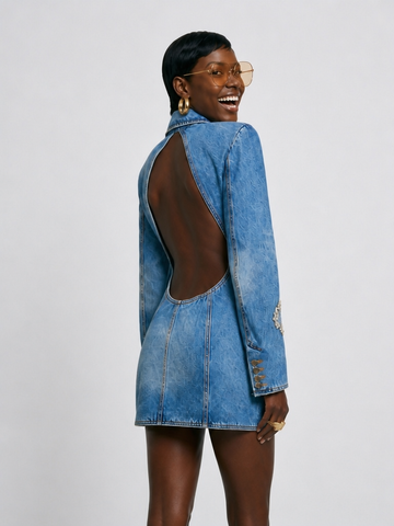 Daring Beaded Denim Jacket
