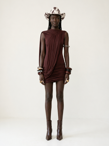 Confident Irregular Ruched Mini Dress