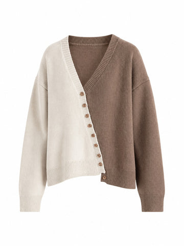 Chosen Color-Block Knit Cardigan