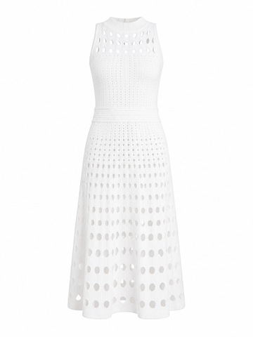 Elegant Knit Hollow-Out Midi Dress
