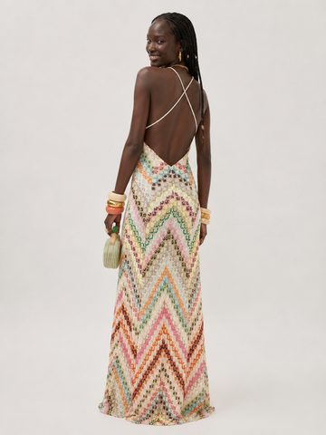 Radiant Striped Knit Maxi Dress