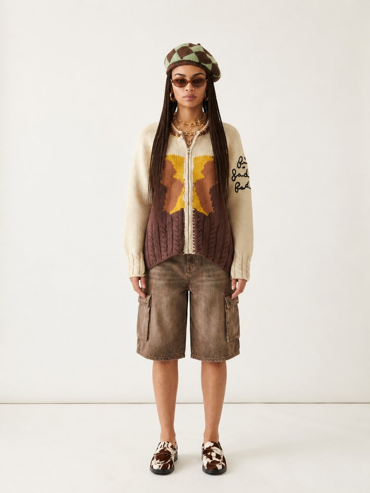 Unique Patchwork Knit Cardigan
