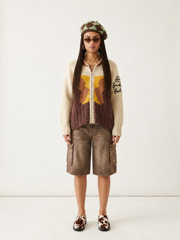 Unique Patchwork Knit Cardigan