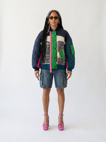 Audacious Patchwork Puffer Jacket