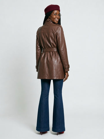 Confident Double Breasted PU Jacket
