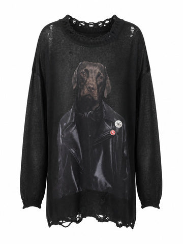 Audacious Distressed Knit Pullover