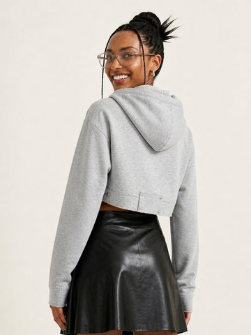 Audacious Buckle Cropped Hoodie