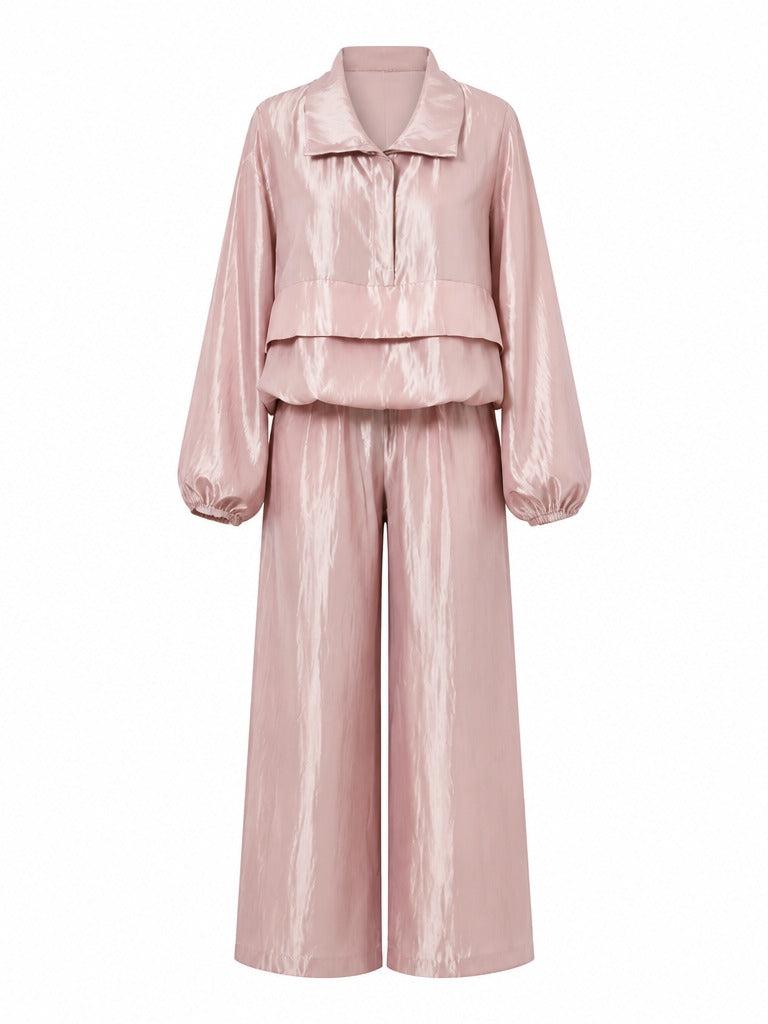 Elegant Satin Loose Loungewear Set