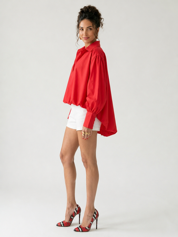 Vibrant Pleated Loose Blouse