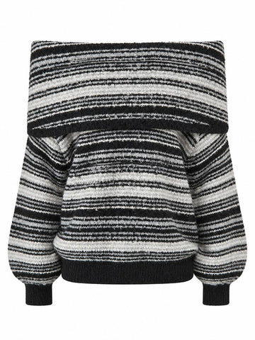 Confident Striped Knit Pullover Sweater