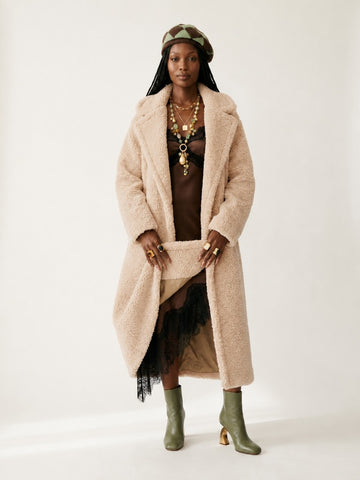 Grounded Oversized Faux Fur Coat